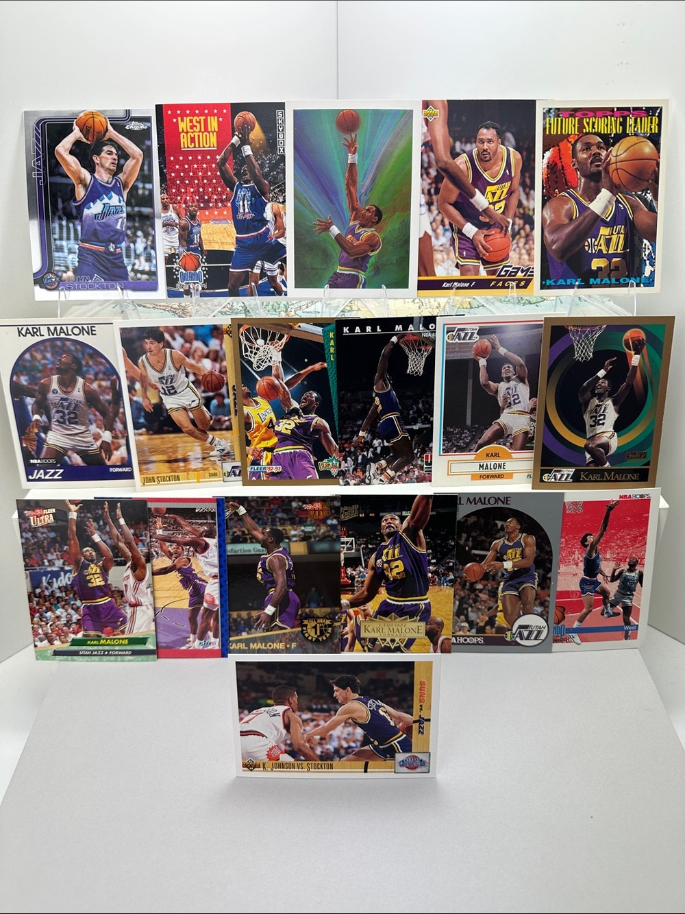 Utah Jazz Karl Malone/John Stockton vintage lot of 18